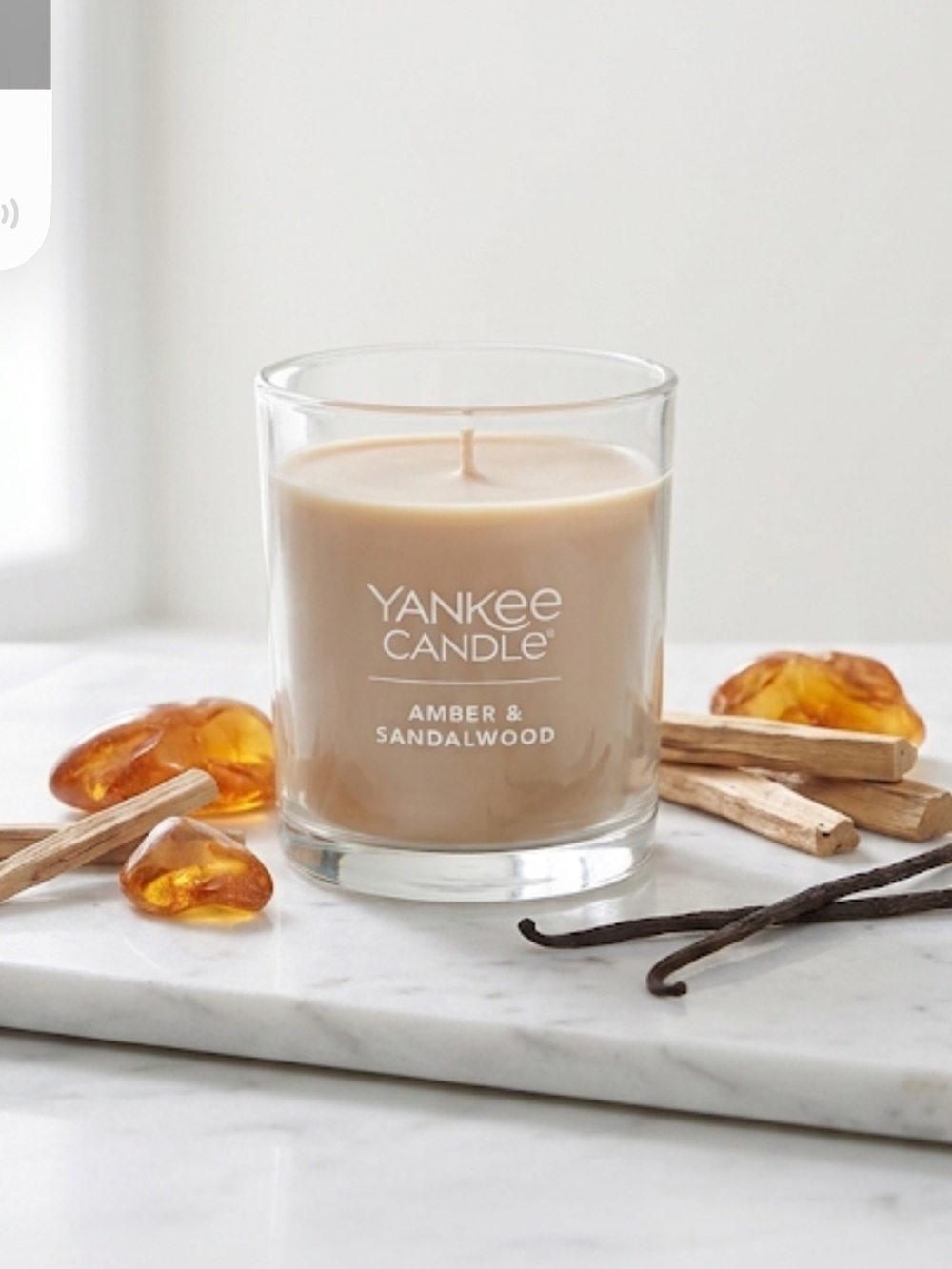 Yankee Candle Amber & Sandalwood Tan Jar